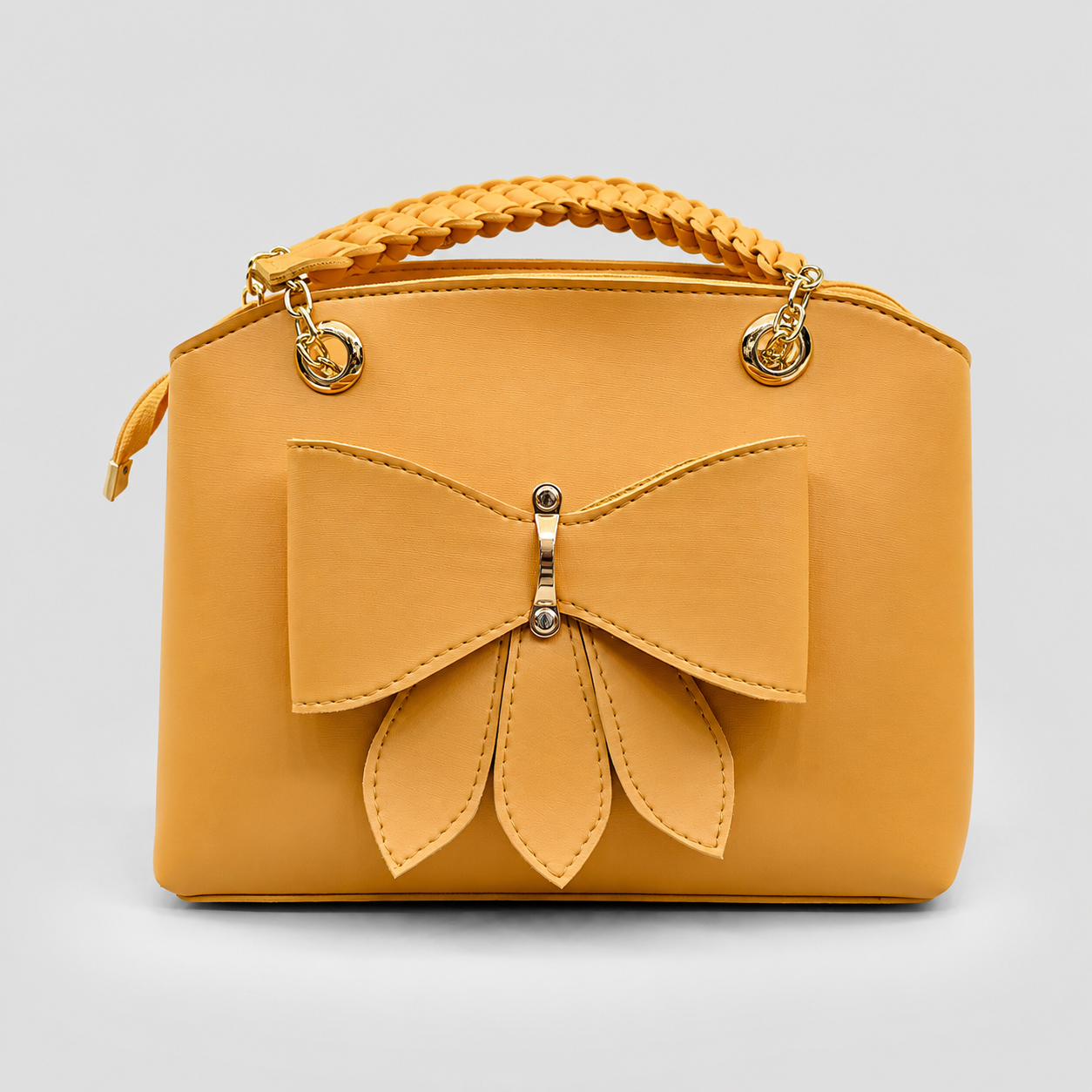 Mustard Bow Handbag