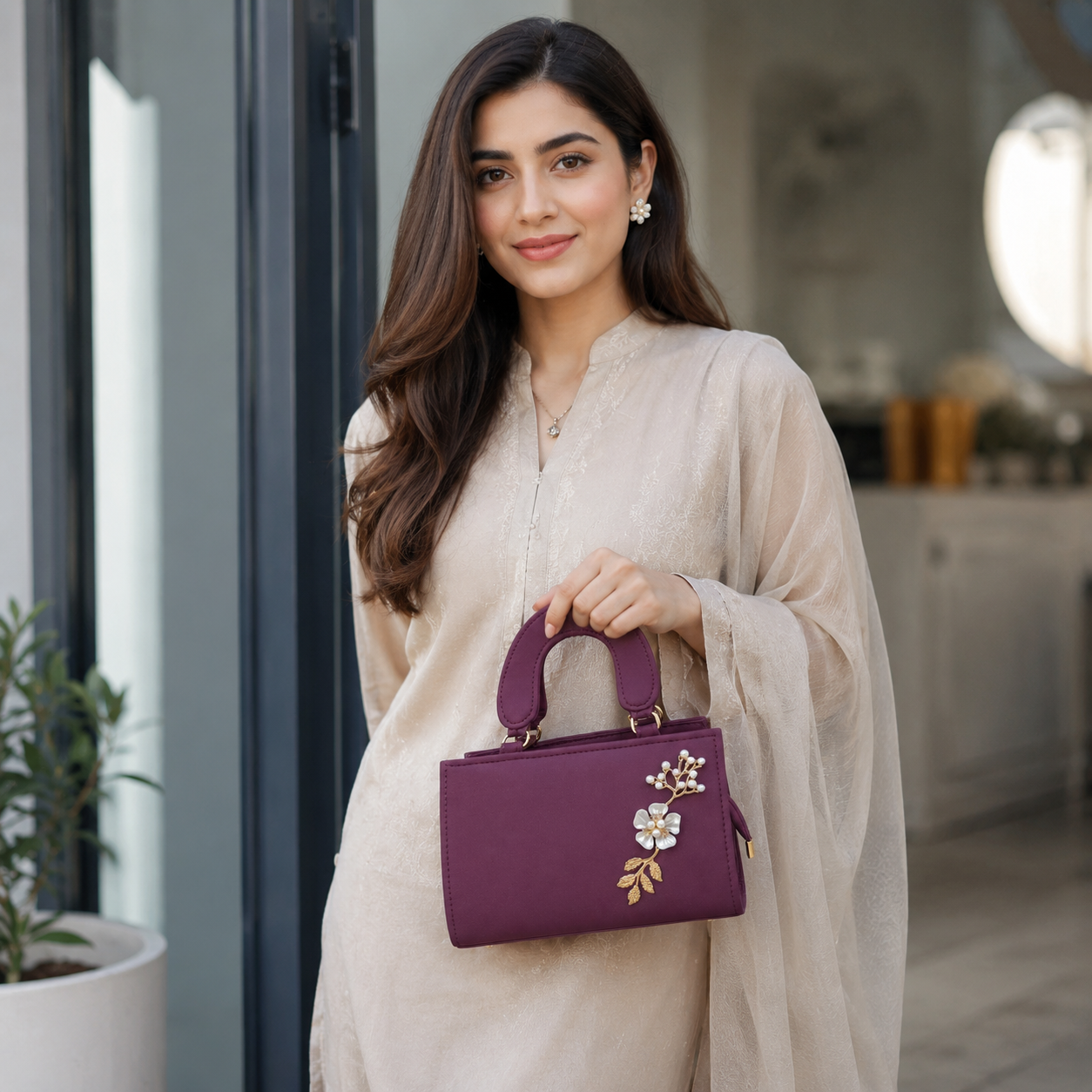 Charm Floral Handbag