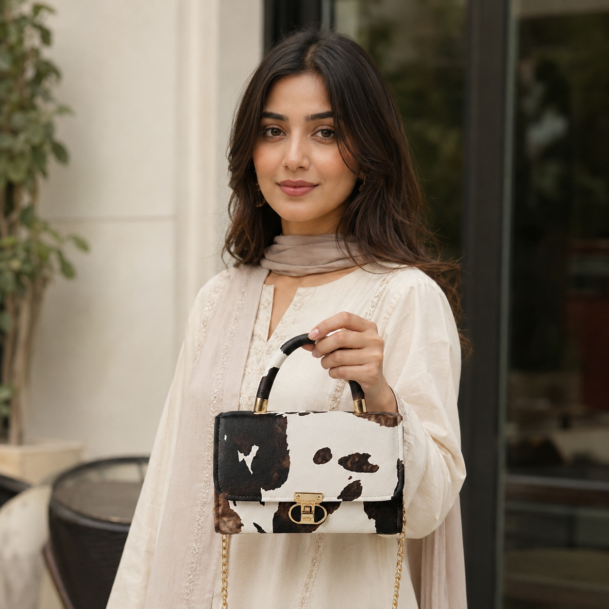 Cow Print Handbag