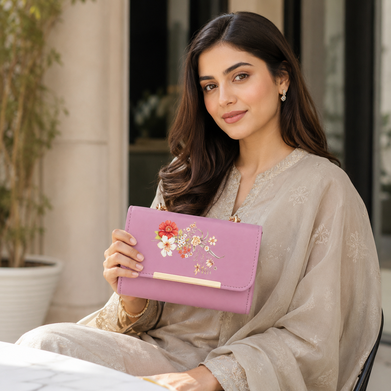 Floral Clutch Bag