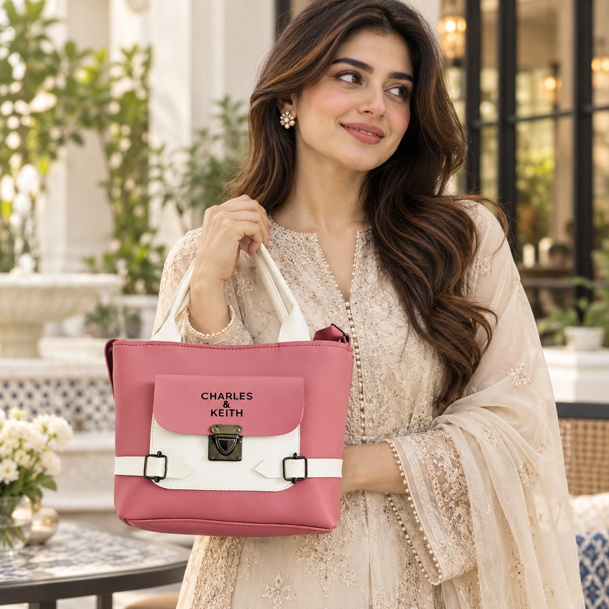 Creamy Contrast Tote bag