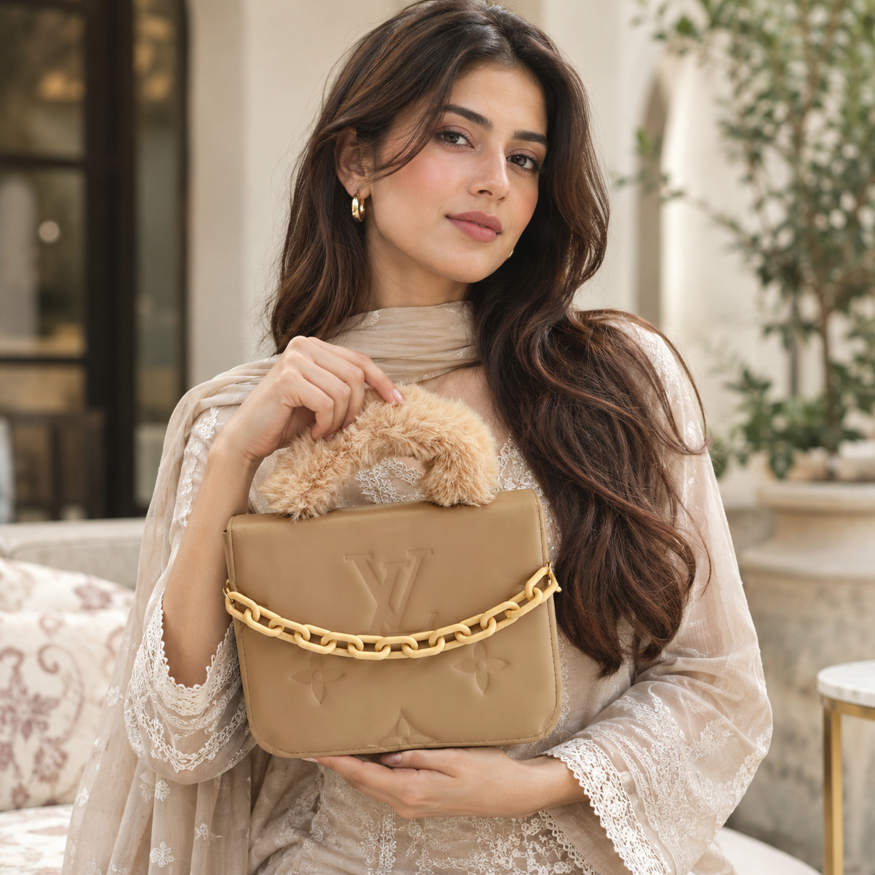 Monogram Chain Handbag