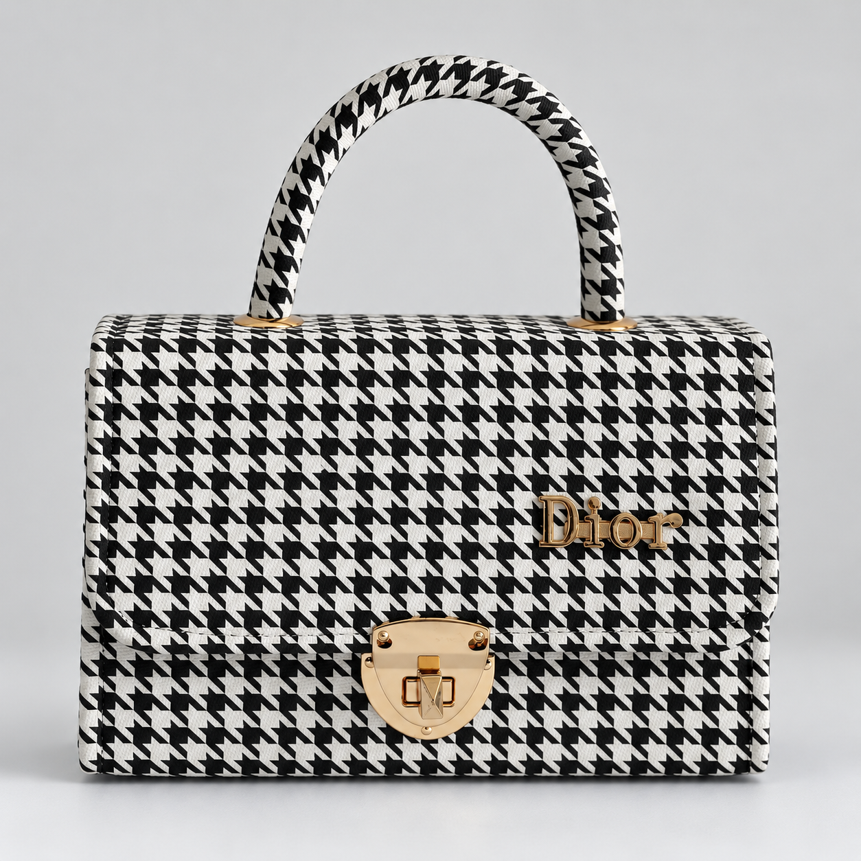 Houndstooth Top Handle Handbag