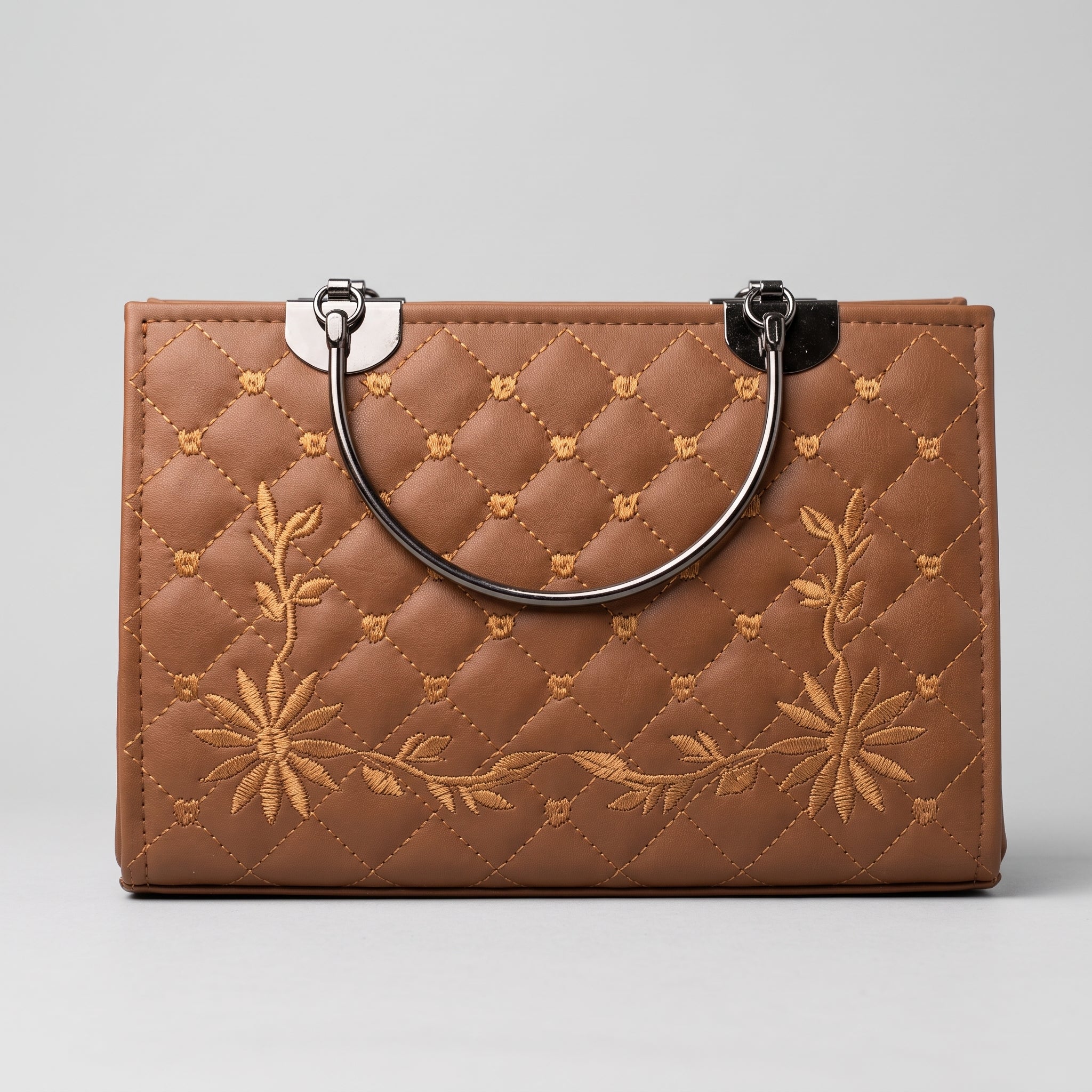 Quilted embroided Handbag