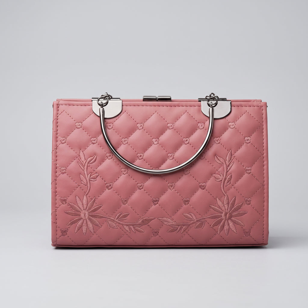 Quilted embroided Handbag