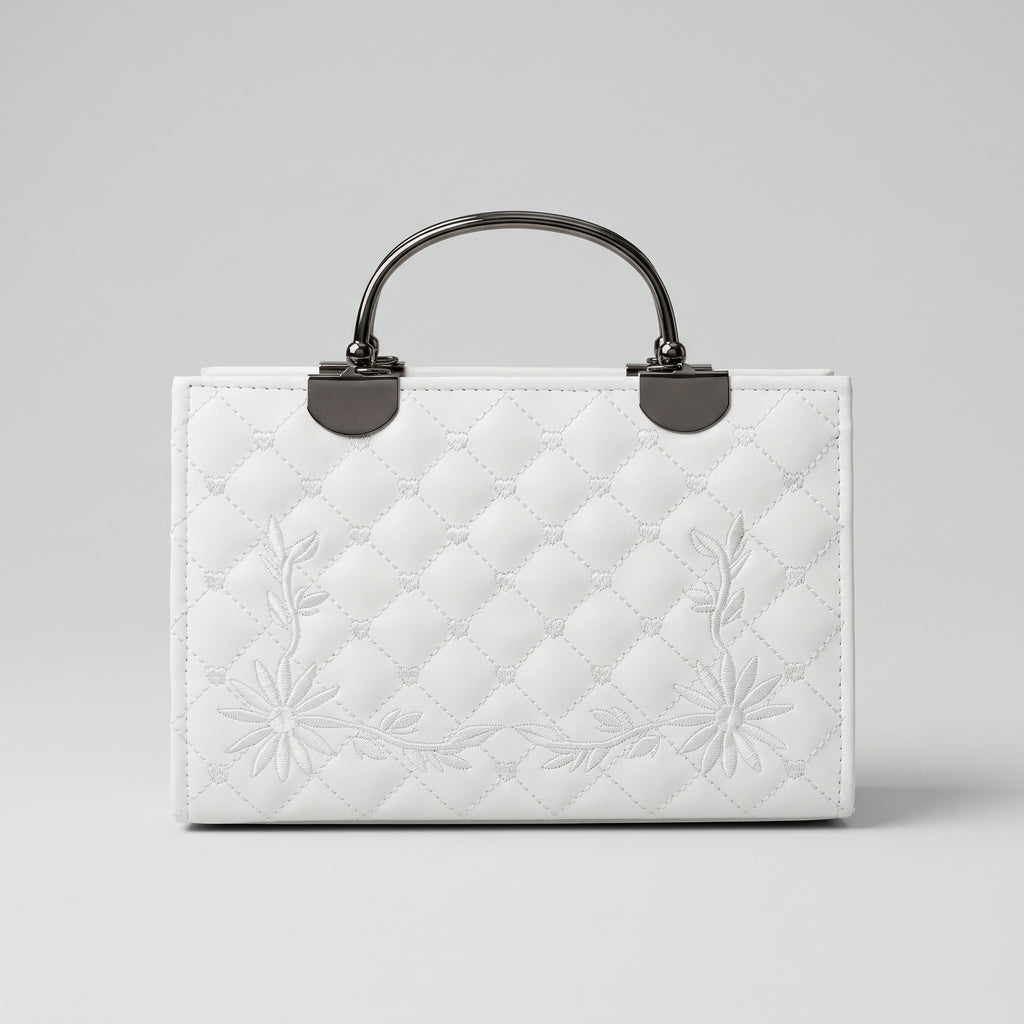 Quilted embroided Handbag